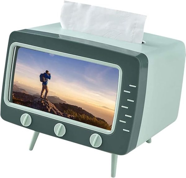 2 In 1 Tv Shape Tissue Box & Mobile Phone Or Photo Holder