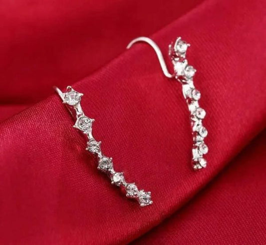 1 Pc’s 7 Crystals Ear Cuffs – Vines Climbers Wrap Pierced Pins Hook Earrings ✨.