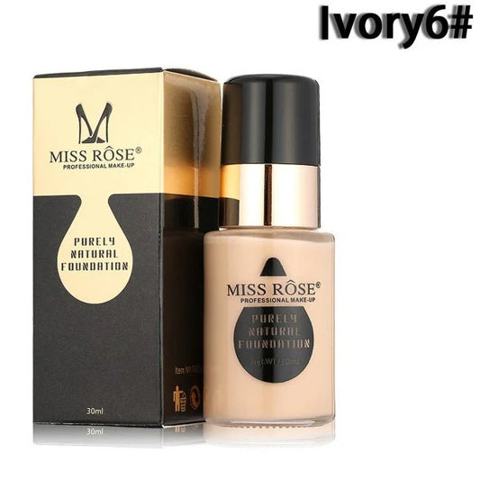 Miss Rose Waterproof Moisturizing Oil-Free Full Coverage Deep Whitener Liquid Foundation 30ml