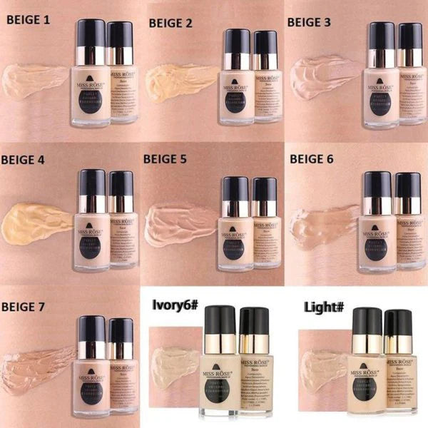 Miss Rose Waterproof Moisturizing Oil-Free Full Coverage Deep Whitener Liquid Foundation 30ml